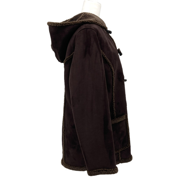 Women's L.L. Bean Faux Suede Sherpa Lined Winter Coat - Picture 4 of 10